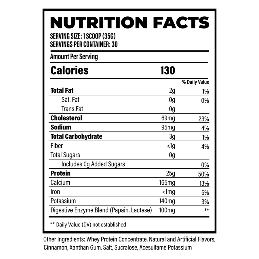 Huge Whey Supplement Facts